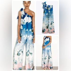 ZARA Asymmetrical Print Jumpsuit